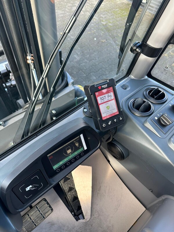 BMair Connect op heftruck, monitor je filterstatus live